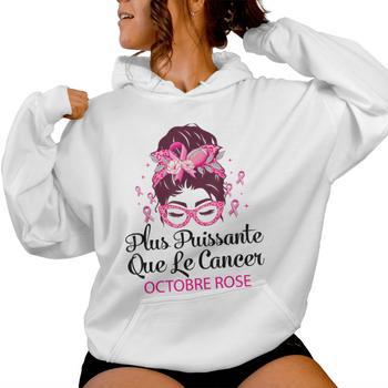 Sweat à Capuche Octobre Rose - Ruban Rose Cancer Du Sein, Zippé, Pour Femme, Automne/hiver, Sensibilisation