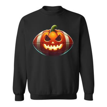 Women's 'Tis The Season Halloween/Fall Sweatshirt – Funny Pumpkin Football Graphic Crewneck