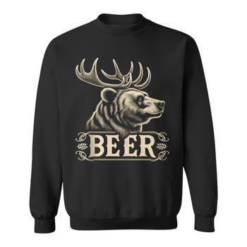 'Beer Bear Deer' Funny Graphic T-Shirt For Men & Women - Vintage Soft Cotton Tee