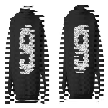 Big Distressed Number 9 Nine Alphabet Digits T-Shirt - Monsterry