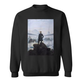 Camiseta Sin Mangas El Vagabundo Sobre El Mar De Nubes | Cuadro De Caspar David Friedrich | Ropa Ligera 100% Algodón | Regalo Original Para Amantes Del Arte Romántico