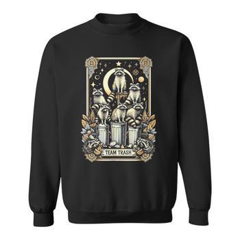 Vintage Team Trash Raccoon Tarot Card Witchcraft Goth Grunge Long Sleeve T Shirt