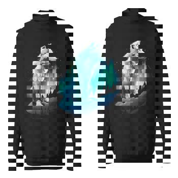 Wolf Northern Lights Alaska Arctic Up North White Wolf Lover