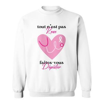 Sweat-shirt Femme Avec Fermeture éclair Et Poche - Imprimé Sensibilisation Cancer Du Sein, Coupe Décontractée - 2