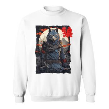 Werewolf Head Halloween Mythical Wolf Ninja Long Sleeve T Shirt Monsterry