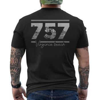 Virginia Beach 757 Area Code Skyline Virginia Vintage T-Shirt