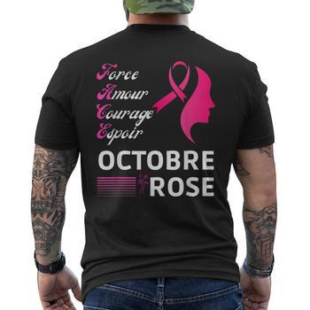 Sweat-shirt Octobre Rose Pour Homme - Manches Longues, Sans Capuche, Imprimé Ruban Rose Sensibilisation Cancer Du Sein