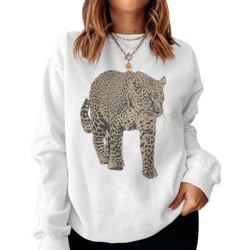 T-shirt Graphique Léopard Pour Homme - Blanc Multicolore - Coton 100% - Tailles S à XL - Neuf Avec étiquettes