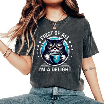 "I'm Actually A Delight" Funny Women's T-Shirt - Sarcastic Humor Short Sleeve Tee, Casual Graphic Top - View #9
