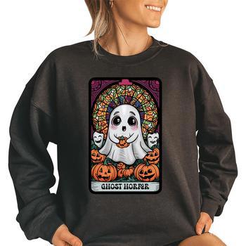 Trick or Treat Cute order Ghost Fall Women's Cropped Sweatshirt