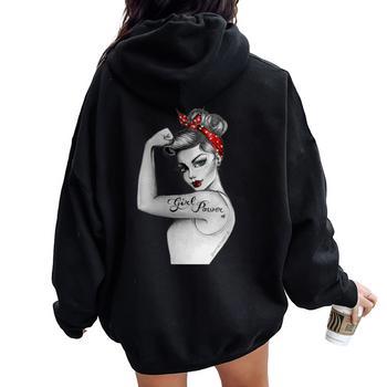 T-Shirt Femme Pin Up Féministe Rosie The Riveter Girl Power Col En V
