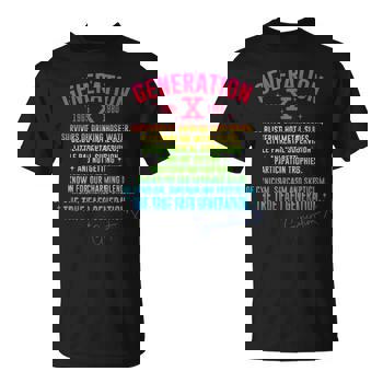 Gen X Generation X 70S 80S The True Fafo Generation Back Men's T