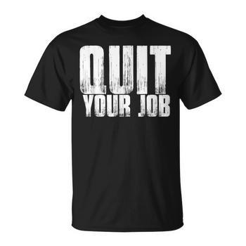 quit your job Tシャツ　Sサイズ Quit Your Job Travel Freedom Meme Quote Men's T-shirt Back Print