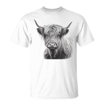 Un Neonato Highland Mucca Bovini Bull Donna Minuta Taglio T-Shirt