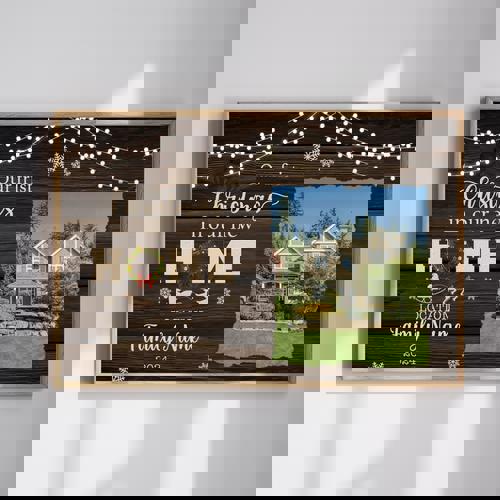 Our 1st Christmas at New Home - Custom Photo Canvas Wall Art | Family Wall Decor