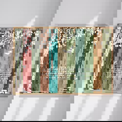 Family Like Branches on A Tree - Family Tree Rustic Wooden Background Texture Canvas | Family Wall Decor