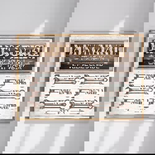 Funny Dad's Garage Canvas - We're All Screwed Custom Gift | Family Wall Decor