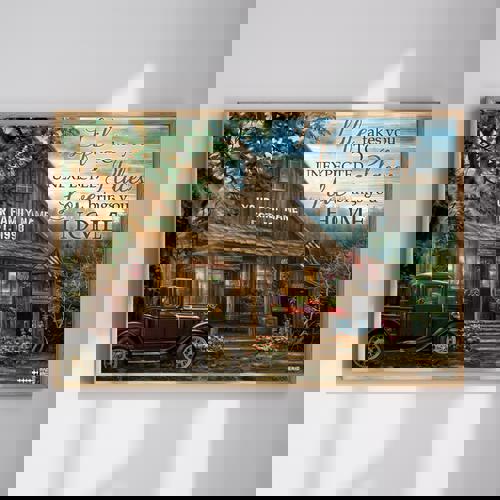 Life takes you to unexpected places custom canvas personalized with family name, horizontal layout for entryway wall decor | Family Wall Decor