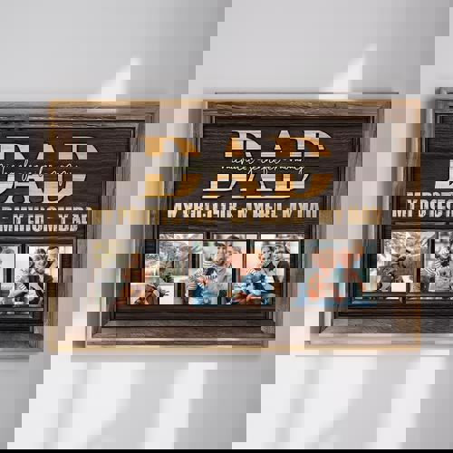 Personalized Canvas My Protector My Hero My Dad, Birthday Gift For Dad | Familywalldecor