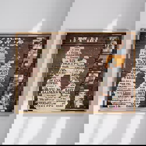 Personalized To My Dad canvas from daughter, heartfelt message wall art, add names and date, Father's Day gift for Dad | Familywalldecor