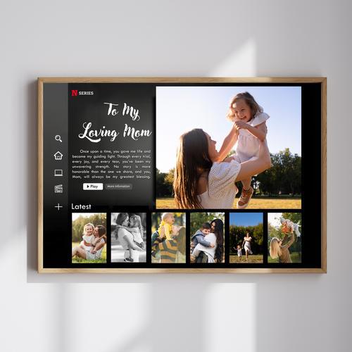 To My Loving Mom - Netflix-Themed Canvas Home Decor Gift | Family Wall Decor