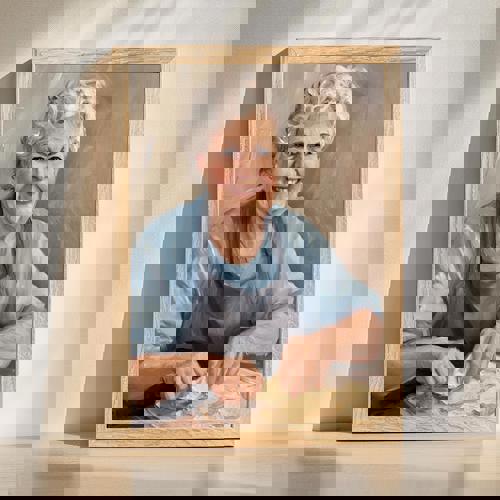 Aunt oil painting portrait, elegant personalized family art on canvas, custom from your photo, timeless wall decor gift | Familywalldecor