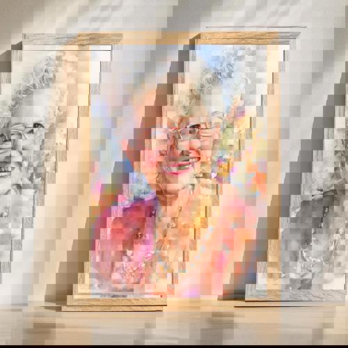 Aunt watercolor portrait wall art with soft hand-painted brushstrokes, a sentimental decor piece and thoughtful gift for her | Family Wall Decor