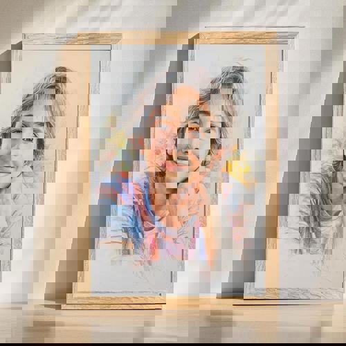 Brother colorful pencil sketch portrait custom art in bold artistic style, created from your photo with vibrant detail | Familywalldecor