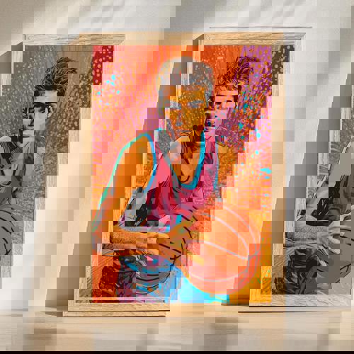 Brother pop art portrait with vibrant, high-contrast palette and bold outlines, custom from your photo for modern wall decor | Familywalldecor