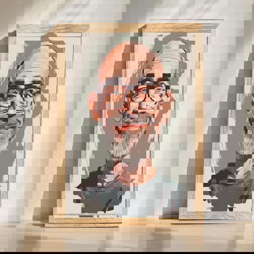 Dad Caricature Portrait – Fun Personalized Wall Art For His Space | Family Wall Decor