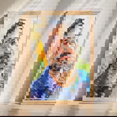 Dad Watercolor Portrait – Unique Hand-Painted Home Art | Family Wall Decor