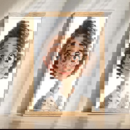 Mom 3D cartoon portrait wall display, personalized and lighthearted art for home decor or Mother’s Day gift, vertical format | Familywalldecor