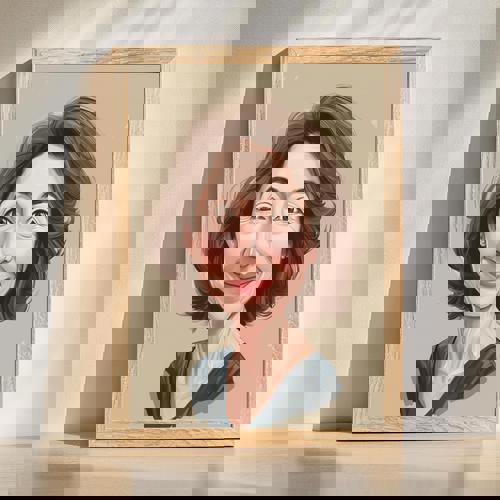 Mom caricature portrait in joyful cartoon style, personalized from your photo, heartfelt custom gift for Mother's Day | Familywalldecor