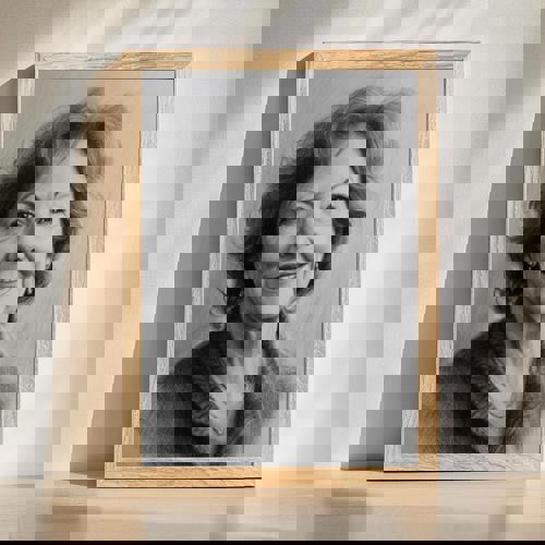 Mom charcoal portrait, elegant hand-drawn family keepsake in black and white, personalized with names and date, wall art | Familywalldecor