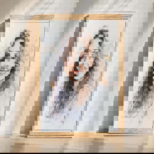 sister colorful pencil sketch portrait, whimsical handcrafted art with vibrant shading, keepsake gift for sister | Familywalldecor