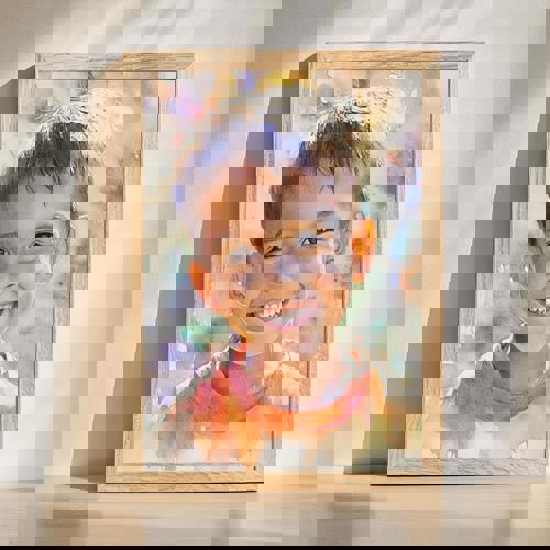 Son watercolor portrait, hand-painted wall art with gentle brushstrokes for heartfelt family decor and cherished keepsakes. | Family Wall Decor