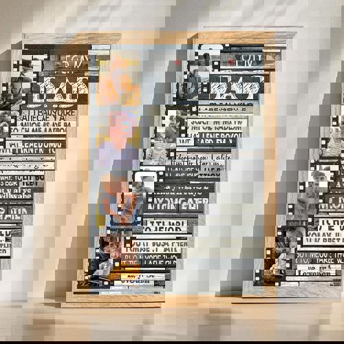 To My Dad custom canvas gift from son with heartfelt message, personalized name or short note, Father's Day wall art | Family Wall Decor