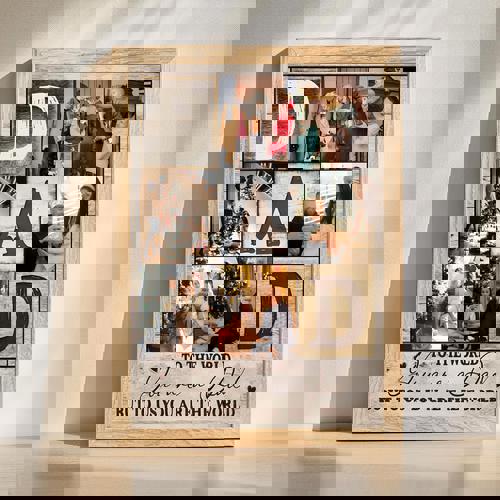 Sentimental dad quote custom canvas with To the World message, personalized with children's names and date; Father's Day gift | Family Wall Decor