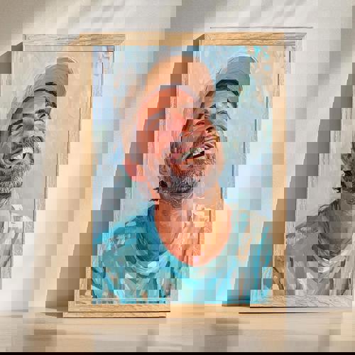 Uncle oil painting portrait wall art with rich handcrafted brushwork and canvas texture, ideal for a living room display | Familywalldecor