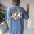 Er Nurse Turkey Gobble Squad Er Nurse Thanksgiving Women's Oversized Comfort T-Shirt Back Print Blue Jean