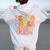 Boys Jesus Loves Me- Groovy Toddler Girl Kid Christian Women Oversized Hoodie Back Print White