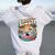 Fun Spooky Ghoul Summer Beach Vacation Flamingo Summer Vibes Women Oversized Hoodie Back Print White