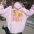 Boys Jesus Loves Me- Groovy Toddler Girl Kid Christian Women Oversized Hoodie Back Print Light Pink