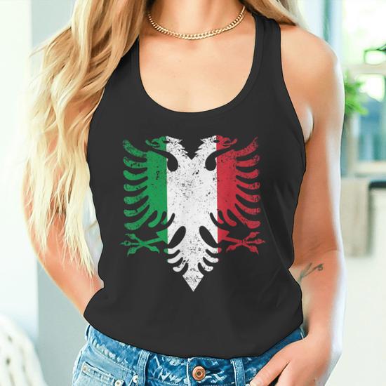 Canotta MoonWorks Uomo Con Bandiera Albania | 100% Cotone | Vestibilità Comoda | Taglia L