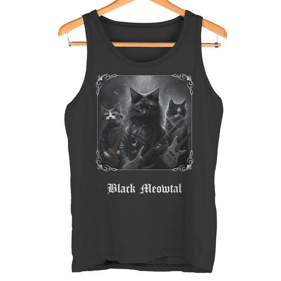 Débardeur Chat Rock’n’roll - Message Métal Et Logo Meow - Cadeau Pour Amoureux Des Chats Et Musiciens - 6