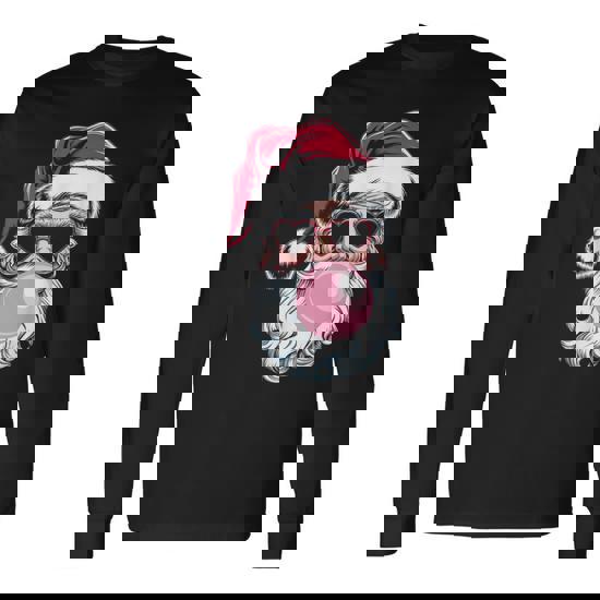 Cool Santa Christmas Blowing Bubble Gum Christmas 2025 Long Sleeve