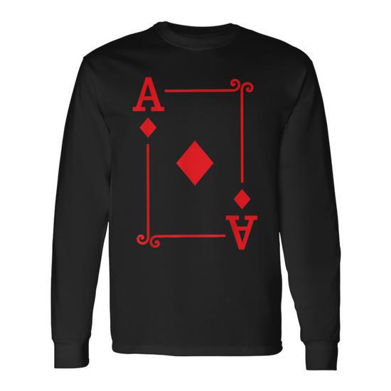 Playing Cards Costume Ace Diamonds Card Ace Card Long Sleeve T-Shirt -  Monsterry
