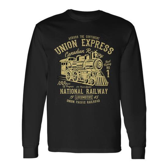 ULTRABASIC Men's Union Express Graphic Tee – Vintage Locomotive Design, 1945 Railway Anniversary - View #2