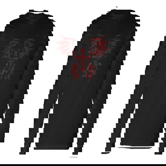 Wings And Cross Alt Egirl Eboy Goth Y2k Emo Long Sleeve T
