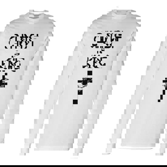 Gesù Cristo È Il Re Religioso Croce Gesù Regalo Maglia A Manica Maglietta - Foto 11